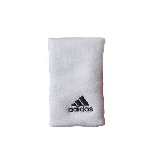 Adidas Wristband Large White/Black for Padel & Pickleball - TheDistrictPadelClub